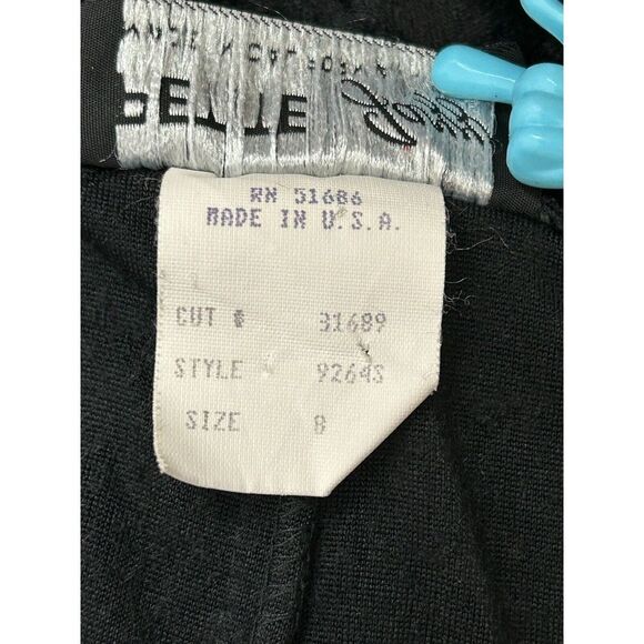 Petite Jazz Long‎ Sleeve Velvet Bodycon Dress Black Women's Size 8 Vintage 90s - Picture 6 of 7